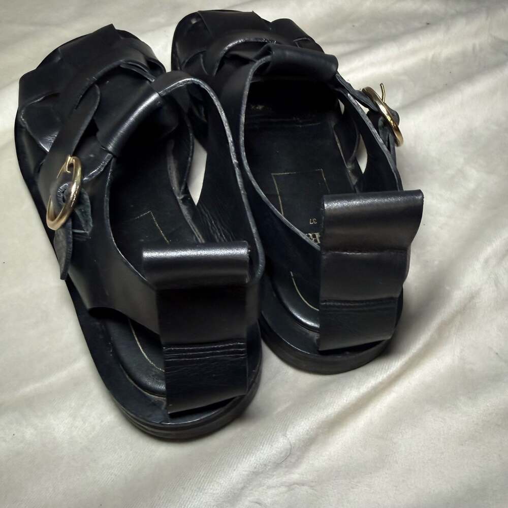 Zara Leather Fisherman Cage Sandals with Buckle - Picture 6 of 7